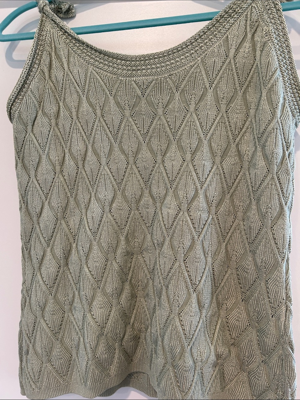 White House Black Market Light Sage Knit Sweater Top - Picture 3 of 3